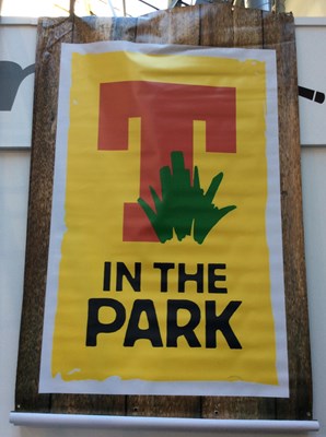 Lot 25 - Two Large T In The Park Banners - Used