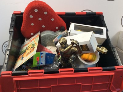 Lot 37 - Large Box Of Misc, Including Ceramics, Trophies & More - Mixed