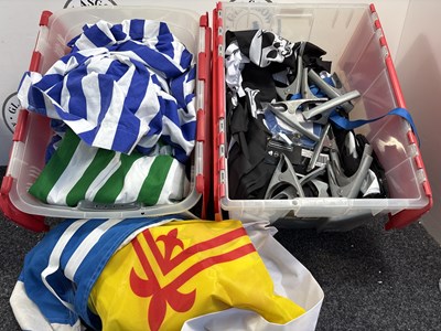 Lot 40 - Two Boxes Of Bunting, Clamps & Craft Stall Materials - Used