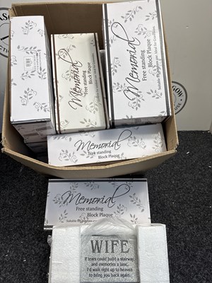 Lot 44 - Box Of Memorial Free Standing Plaques - New
