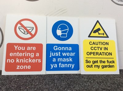 Lot 52 - 3 “Funny” Signs - Used