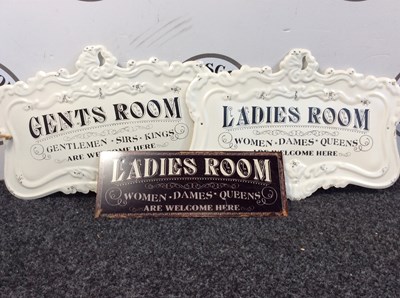 Lot 54 - 3 Ladies Room Signs - New