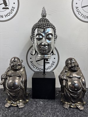 Lot 74 - Two Laughing Buddhas & One Not - New