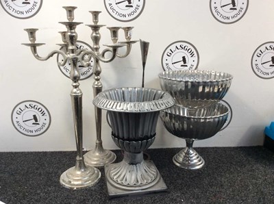 Lot 122 - 6 Silver Finish Prop Items - Used