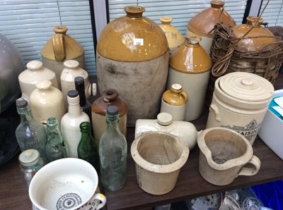 Lot 125 - 24 Ceramic Bottles, Bed Warmers & Glass Bottles - Used