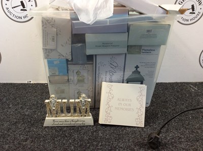 Lot 133 - Box Of New Misc Including Lanterns, Memorial Plaques & More - New