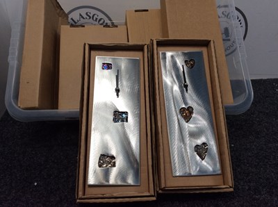 Lot 206 - 6 Decorative Silver Finish Wall Clocks - New