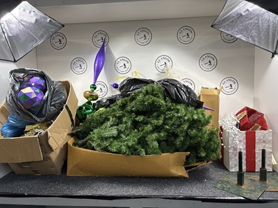 Lot 194 - Large Qty Of Misc Christmas Decorations, Tree Branches, Large Baubles & More - New