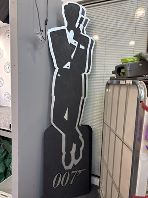 Lot 215 - Two Large 9Ft Hand Painted Wooden James Bond Figures - Used