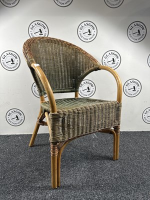 Lot 260 - French vintage wicker chair in multi tone finish