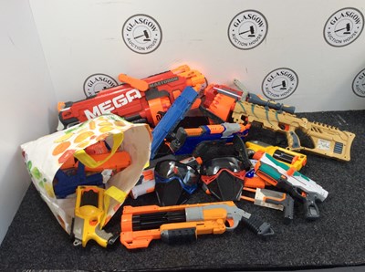Lot 57 - Qty Of NERF Guns, Bullets & Safety Equipment - Used