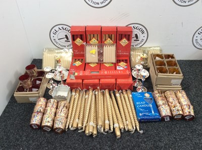 Lot 35 - Box Of Candles, Tree Candles, Gift Sets & Holders - New