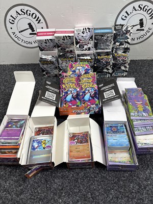 Lot 106 - Chinese Pokemon inc 3 Horizon Gem Vol.3 Pack & 2 151 Suprise Slim Pack with 5 Boxes of S&V Black Bolt & White Flare *All Packs Open* - Used