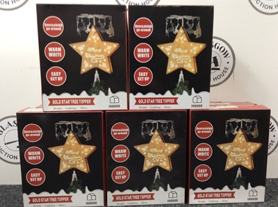 Lot 170 - 8x gold star tree toppers-new