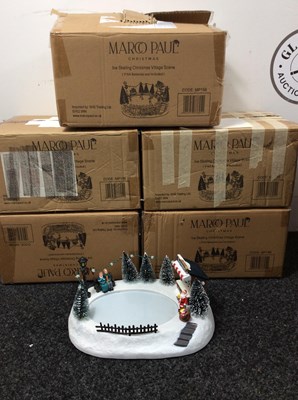 Lot 182 - 5x ice skating Christmas village scene.