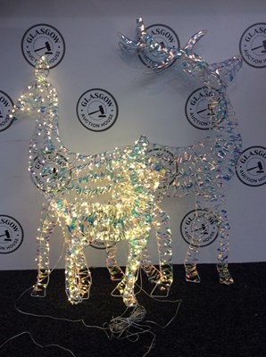 Lot 192 - Three kings opalight deer family. 1 not Lighting up