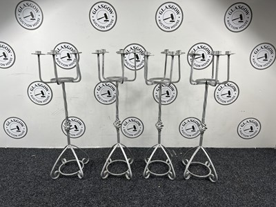 Lot 110 - Four 32” Tall Metal Candle Stick Holders - Used