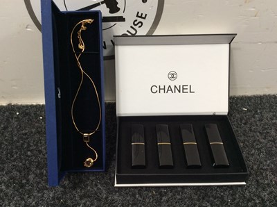 Lot 205 - Chanel lipstick set and swarovski necklace