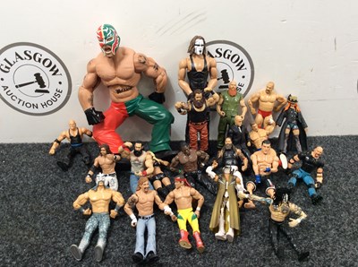 Lot 244 - Box of wrestling figures.