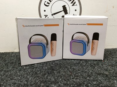 Lot 210 - 2 colorful karaoke sound system.