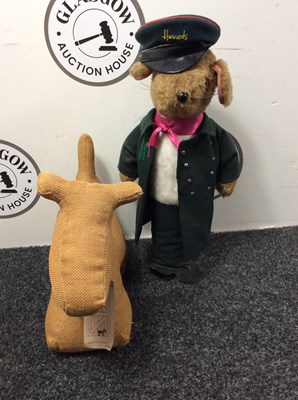 Lot 16 - Harrods teddy and dog door stop.