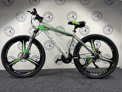 Lot 267 - NEWMIWA XML 26" Wheel Sport Mountain Bike Front & Rear Disk Breaks, Silver/Green/White - New