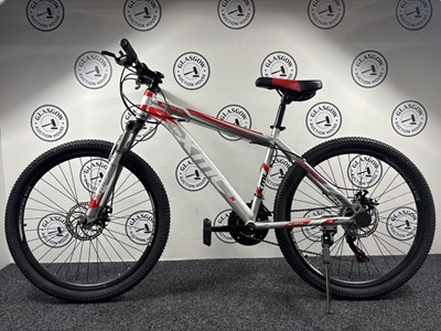 Lot 292 - NEWMIWA XML 26" Wheel Sport Mountain Bike Front & Rear Disk Breaks, Silver/Red/White - New