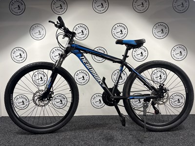 Lot 293 - NEWMIWA 26" Wheel Sport Mountain Bike W Front & Rear Disk Breaks, Black & Blue - New