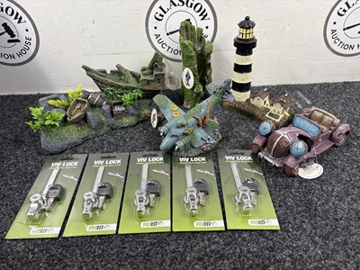 Lot 8 - Qty of Aquarium Ornaments & Locks - New