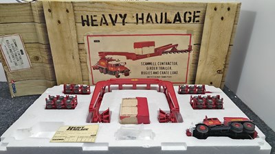 Lot 11 - Corgi heavy haulage ltd edition scammell contractor girder trailer bogies and crate load