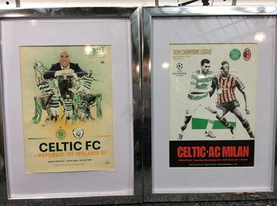 Lot 128 - 2 Celtic FC Framed Programes- Used