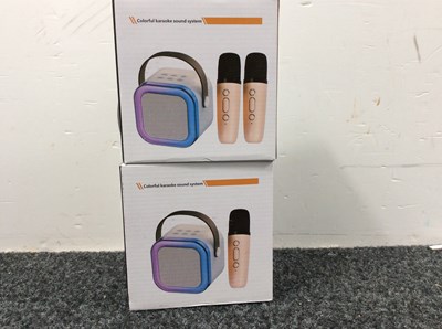 Lot 205 - 2 x Wireless Colourful Karaoke Sound Systems - New