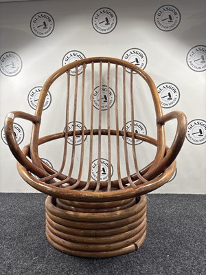 Lot 104 - Mid Century Swivel Cane Chair - Used