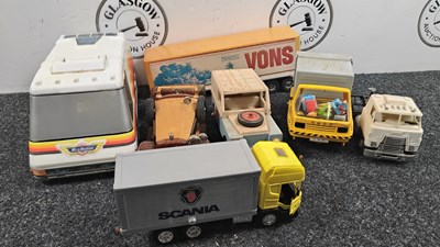 Lot 54 - Box of large vehicles and accessories