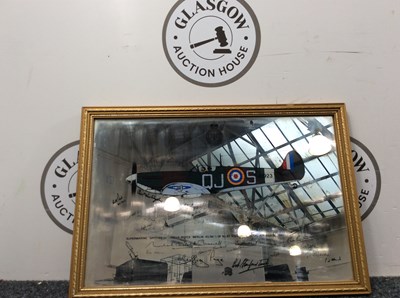 Lot 109 - Signed supermarine spitfire mirrored picture