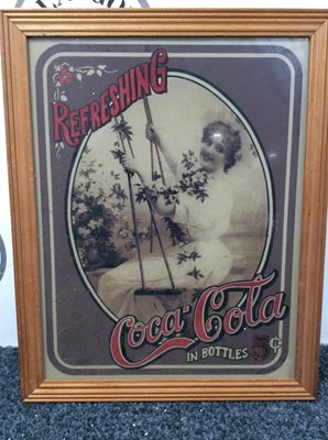Lot 75 - Refreshing coca cola in bottles bar mirror