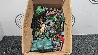 Lot 209 - Large box of toy soldiers from various eras