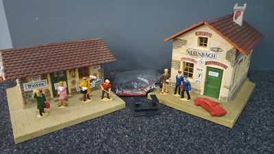 Lot 162 - 2 model west German train buildings with figures and accessories