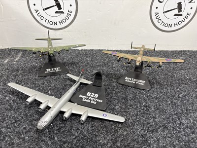Lot 96 - 3 model aircraft on stands. Some damage