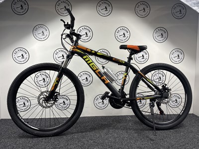 Lot 264 - *Boxed* MGLH 26" Wheel Sport Mountain Bike Front & Rear Disk Breaks, Black/Yellow/Orange - New
