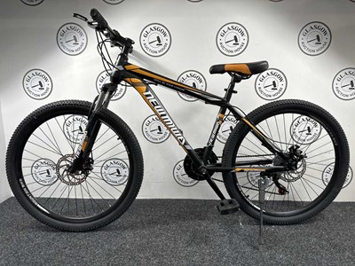 Lot 254 - *Boxed* NEWMIWA 26" Wheel Sport Mountain Bike W Front & Rear Disk Breaks, Black & Orange - New