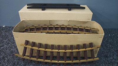 Lot 120 - Lehmann LGB curved model train track with accessories