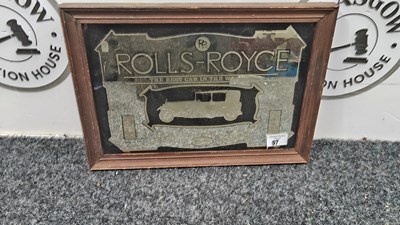 Lot 97 - Mirrored rolls Royce sign