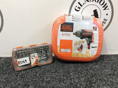 Lot 59 - Black & Decker Electric Screwdriver & Multi-bit Case - Used