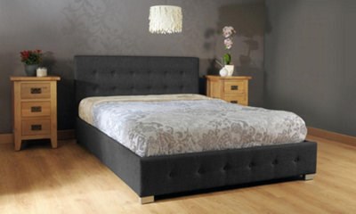 Lot 157 - *Boxed* 3FT Nicole Crush Velvet Fabric Ottoman Bed - Silver In Colour - New