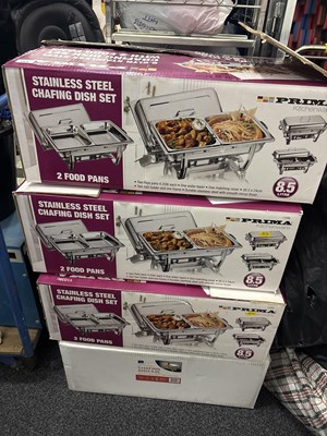 Lot 163 - 4 8.5Ltr Stainless Steel Chafing Dish Sets - Used