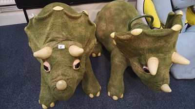 Lot 97 - Two Playskool Kota My Triceratops Animatronic Ride On Dinosaur Toy - Used