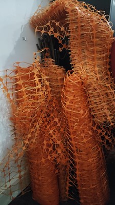 Lot 137 - Temporary Fencing Bundle, 15 Spikes & 3 Rolls Of Fencing Mesh - Used