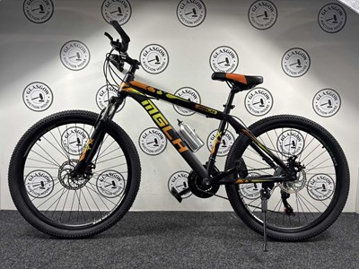 Lot 87 - *Boxed* MGLH 26" Wheel Sport Mountain Bike Front & Rear Disk Breaks, Black/Yellow/Orange - New
