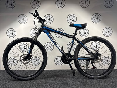 Lot 29 - *BOXED* NEWMIWA 26" Wheel Sport Mountain Bike Front & Rear Disk Breaks, Black & Blue - New